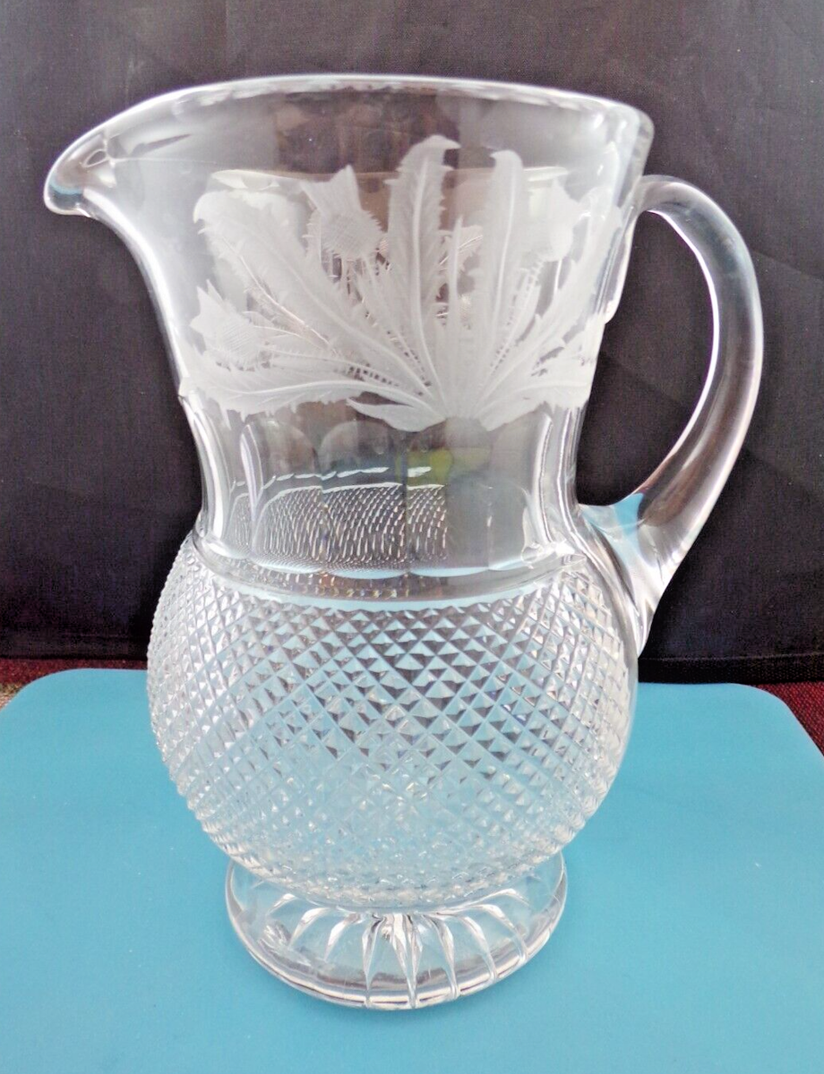 Edinburgh Crystal Large Pitcher/Jug, “Thistle”, 7 5/8”, (4080) | eBay