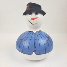 Hand Painted Christmas Snowman Gourd Decoration
