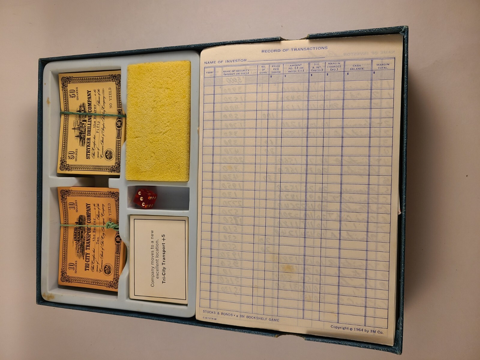 Stocks & Bonds Bookshelf Game 1964 Minnesota Mining and Manufacturing Company