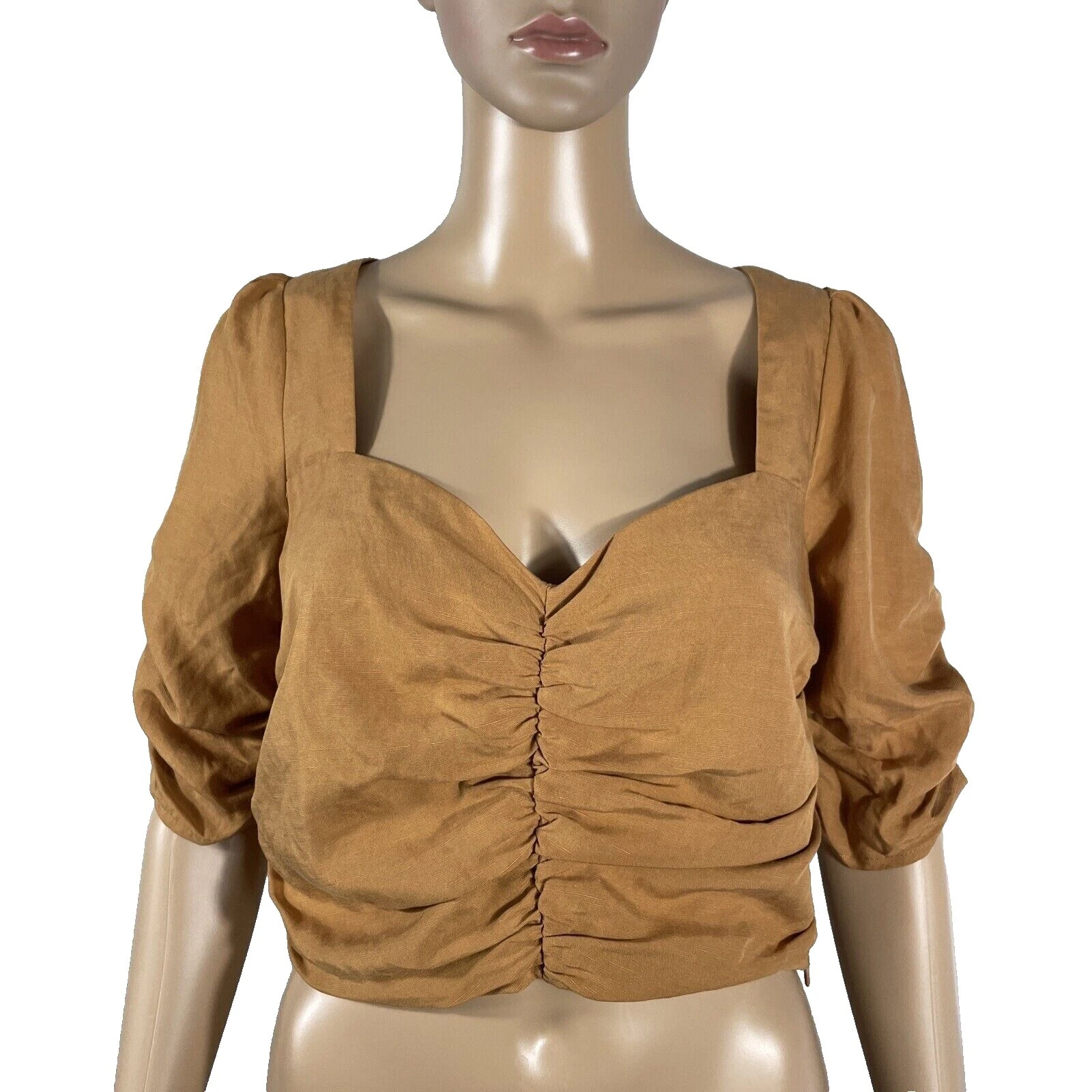 Blusa Marrón Lino para Mujeres