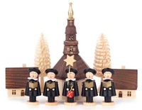 Kurrende Schwarz Mit Seiffener Dorf Kirche HäUser Und RingelbäUmchen 10 Teilig