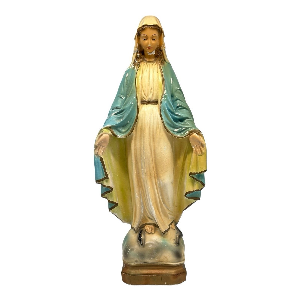 Vintage Virgin Mary Standing On Snake/Devil Serpent 17