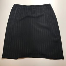 Jones New York Women Black Pinstripe Business Career Classic Modern Skirt Sz 14