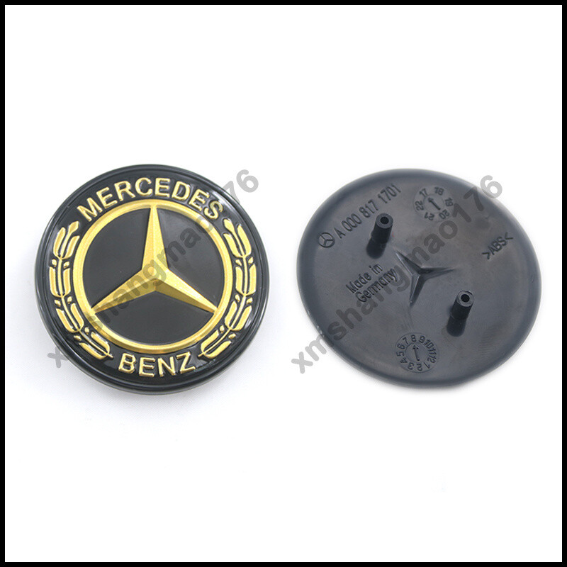 Mercedes-Benz 2-Pin Hood Emblem Laurel Wreath Logo for GLC GLE GLS GL ML GLK Models