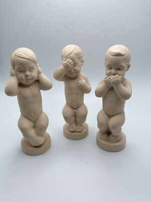 Sven Lindhart - The Three Virtues. 3 Figures. Don t Speak Hear See. Signed.
