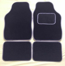 FOR: JEEP GRAND CHEROKEE - UNIVERSAL CAR FLOOR MATS BLACK CARPET & GREY TRIM
