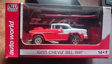55' Chevy Bel Air Classic Red  White Exclusive XTraction Auto World slot car