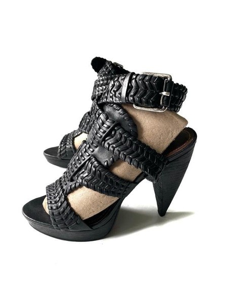 Women AllSaints Heels Black Leather 39 #4W0D