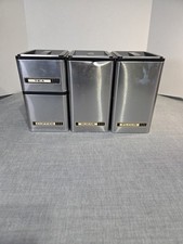 Vintage MCM Kromex Trimline 4 Piece Chrome Canister Set - Flour Sugar Coffee Tea