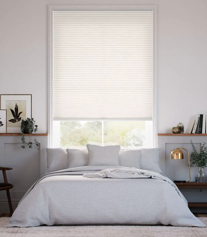 SelectBlinds Honeycomb Cellular Shade 42x89  White Inside Mount Light Filtering