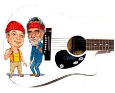 Tommy Chong of Cheech & Chong Signed Custom Graphics 1/1 Acoustic Guitar