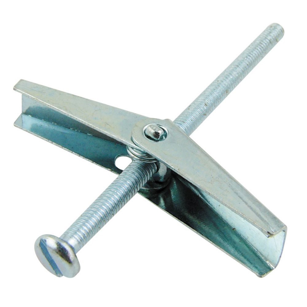 Olympic Fixings Spring Toggles M5 x 75mm Cavity Plasterboard Fix BZP Box of 50