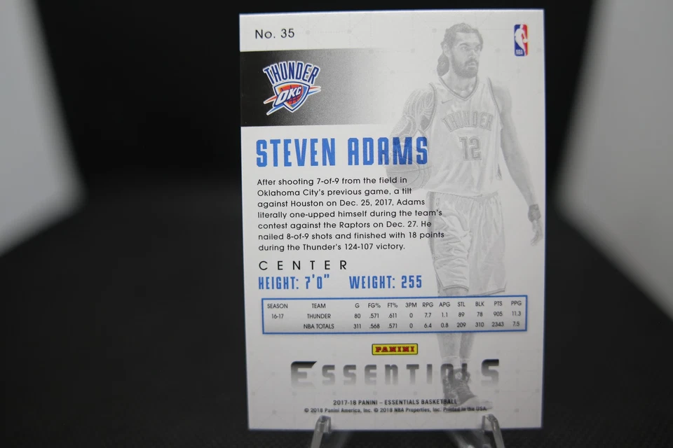 Steven Adams 2017-18 Panini Essentials #35 Spirals - Image 2 of 2
