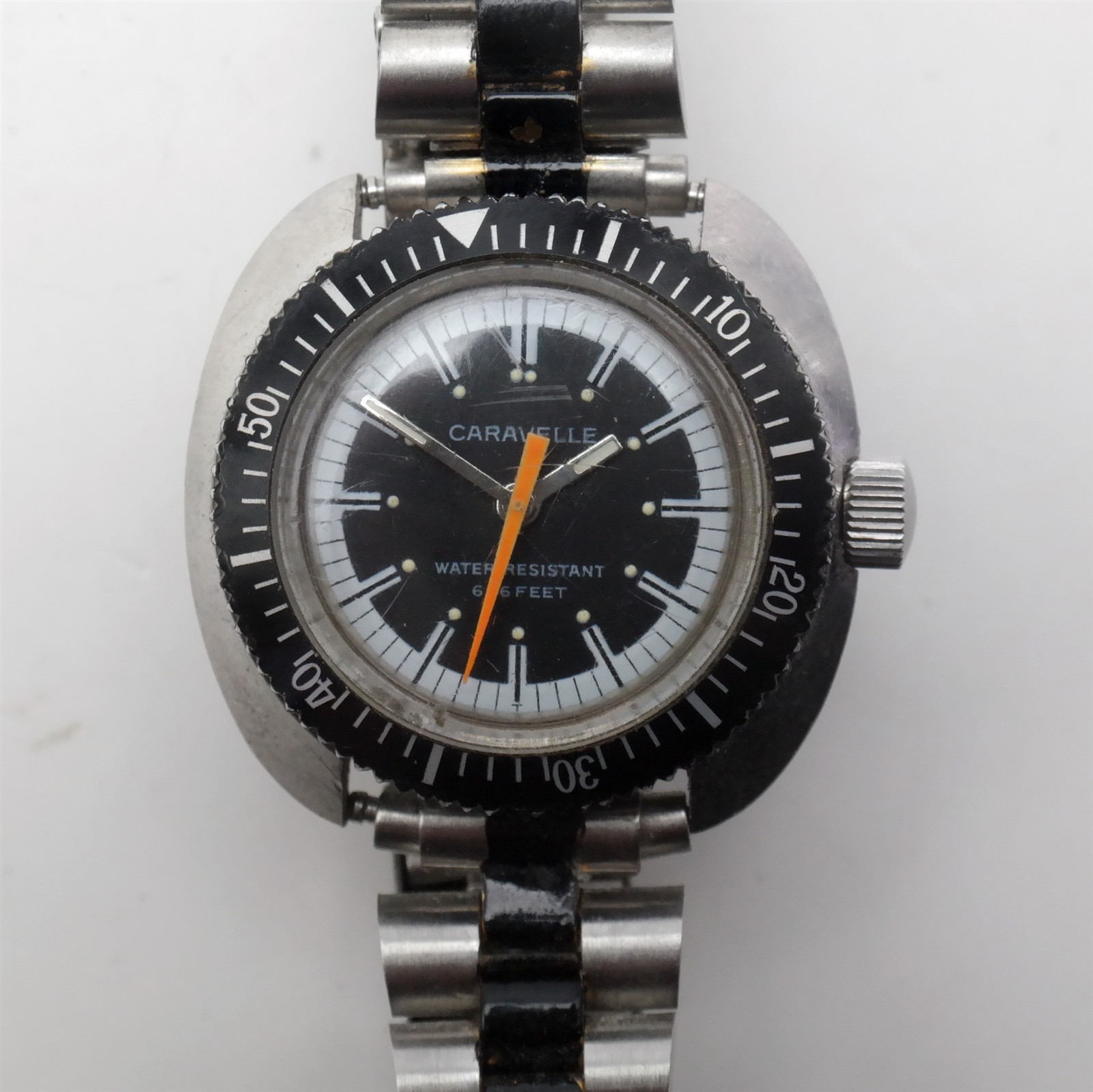 (READ) Sports CARAVELLE Runs Orange second Dive Women's watch 30mm Vtg hand W/ / - vintagewatches.pk