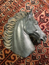 Testa di Cavallo (Protome) - Vecchio Calco In Gesso con Patina Bronzea 