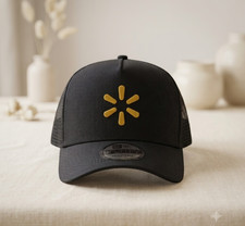 Walmart Embroidered Trucker Hat Black Mesh Adjustable Snapback Baseball Cap