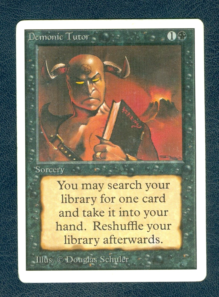 Demonic Tutor Magic: The Gathering Near Mint or Better Individual