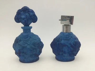 Parfümflacon Schlevogt - Gablonz - Lapislazuli Glas - Bild 1 von 4