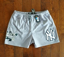 NWT PRO STANDARD NEW YORK YANKEES ROSES MESH SHORTS SIZE 2XL MEN'S GREY RARE