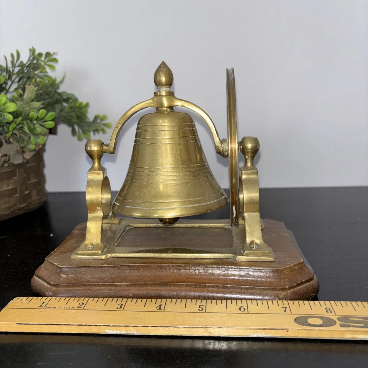 Campana Náutica Vintage De Latón Con Soporte De Pared - 5 Pulgadas, Estilo Capitán Barco, Decoración Marinera