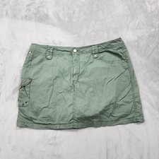 Vintage Faded Glory Skort Womens 18 Green Twill Cargo Pockets Strap Short Casual