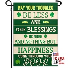 St Patricks Day Garden Flags for Outside 12x18 Inch Double Sided Irish