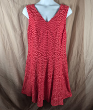 Calvin Klein Women's Orange Artsy Overlay Fit & Flare Summer Dress Plus Size 18W