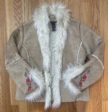 hype girls jacket faux suede size large