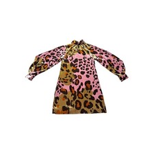 Anthropologie Women’s Small Layla Eleanor velvet cheetah mini dress boho Party