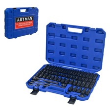 67pc Pneumatic Air Tool Set Ratchet Wrench Rod Couplers Black Blue