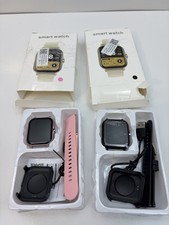 2x Smart Watch Fitness Tracker Bluetooth Call Heart Rate Monitor Pink Black New