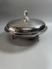 Vintage International Silver Company 4862 10.5” Silver Plate Bowl And Lid In Box