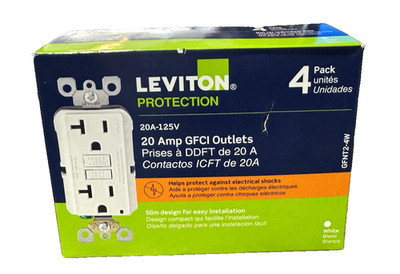 Leviton (M32-GFNT2-4W) GFCI Outlet- 4 Pack. NEW (2161). NIB. FAST SHIPPING.