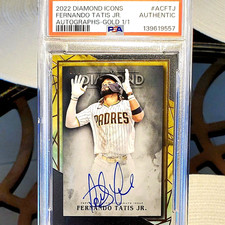 💥1/1!💥 Fernando Tatis Jr. - 2022 Topps Diamond Icons Auto Gold /1 - PSA POP 1