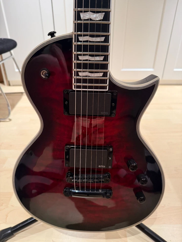 ESP E-II Eclipse Gitarre - QM/FL/STBCSB - black cherry sunburst - mit Koffer - Bild 2 von 4