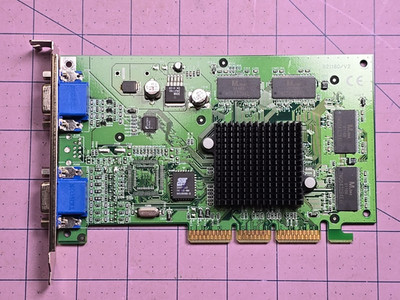 Nvidia GeForce2 MX400 32MB AGP Twin View DUAL monitor Video Graphics Card TESTED