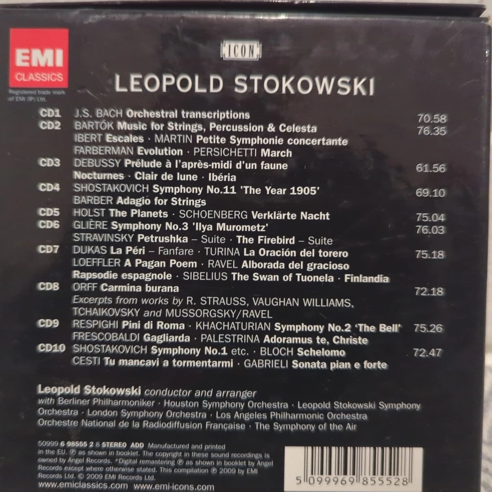 Leopold Stokowski: The Maverick Conductor: EMI ICON 10 CD Box Set - Image 4 of 4