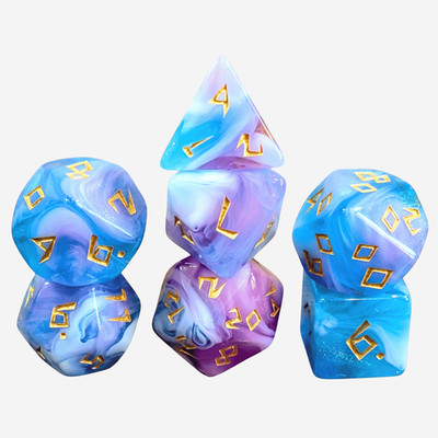 DND Würfel Set 7 Stück Polyhedral Mystryl Weave Kunststoff Würfel TTRPG Geek Nerd RPG Poly