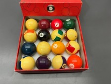 VINTAGE ARAMITH 2 1/4" BILLIARD POOL BALL SET W BOX - VGC - MADE IN BELGIUM
