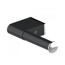 AKW Onyx Toilet Roll Holder - Black/Chrome Bathroom Accessory