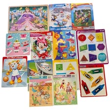 Toddler Puzzles Frame Tray Wood Melissa Doug Disney Children Learning 13 total 
