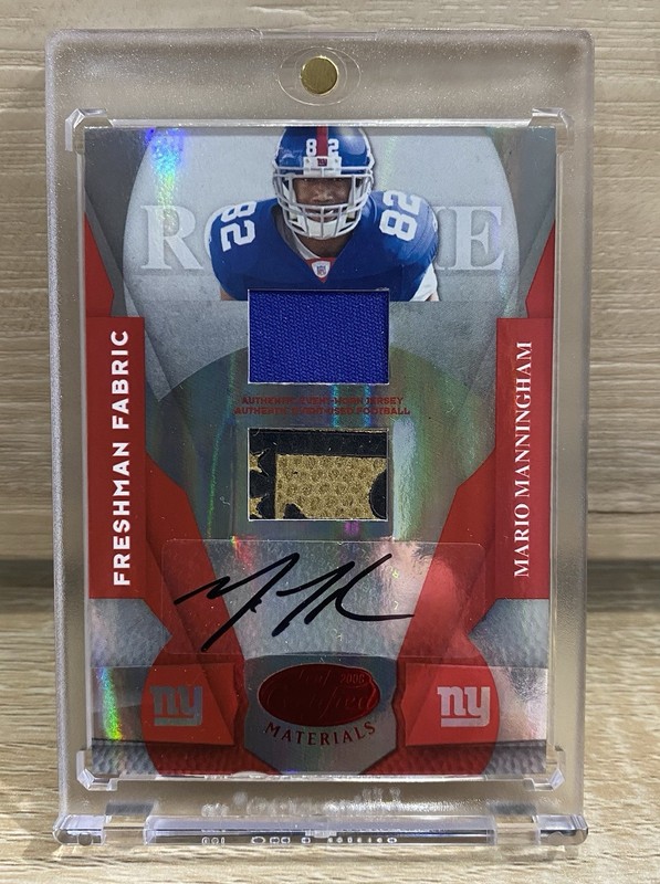 Mario Manningham Rookie Autograph Game Used Football And Jersey Card #198/250!