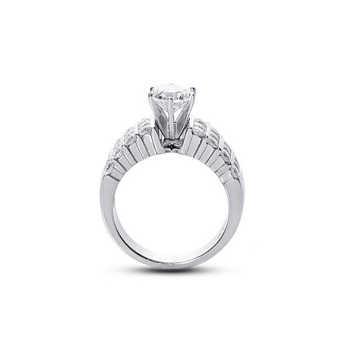 3.17 Carat G-SI2 Round Cut Natural Certified Diamonds 950 Plat. Engagement Ring - Picture 3 of 3