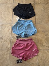 3 PAIR NIKE PRO DRI-FIT RUNNING SHORTS WITH POCKET WOMENS SIZE L