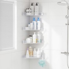 Plastic Shower Caddy Corner 90 Only 4 Pack Frosted Clear Adhesive Corner Shower