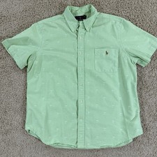 Ralph Lauren Men's Classic Fit Short Sleeve Button Down Shirt Green Size XL