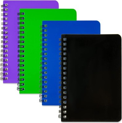 Spiral Notebook 4 Pack, 4.2''x6.1'' Pocket Notepad, Small Journals