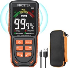Pinless Moisture Meter USB-C Rechargeable Damp Detector Wall Masonry Wood