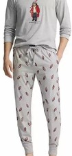 Polo Ralph Lauren Men  s 2-PC Cotton Polo Bear Pajamas Set Gray Size M