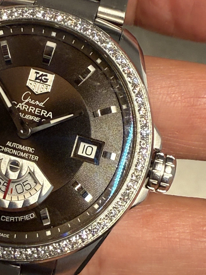 Tag Heuer Grand Carrera Diamonds Bezel Calibre 6 New (3719) - Image 4 of 4